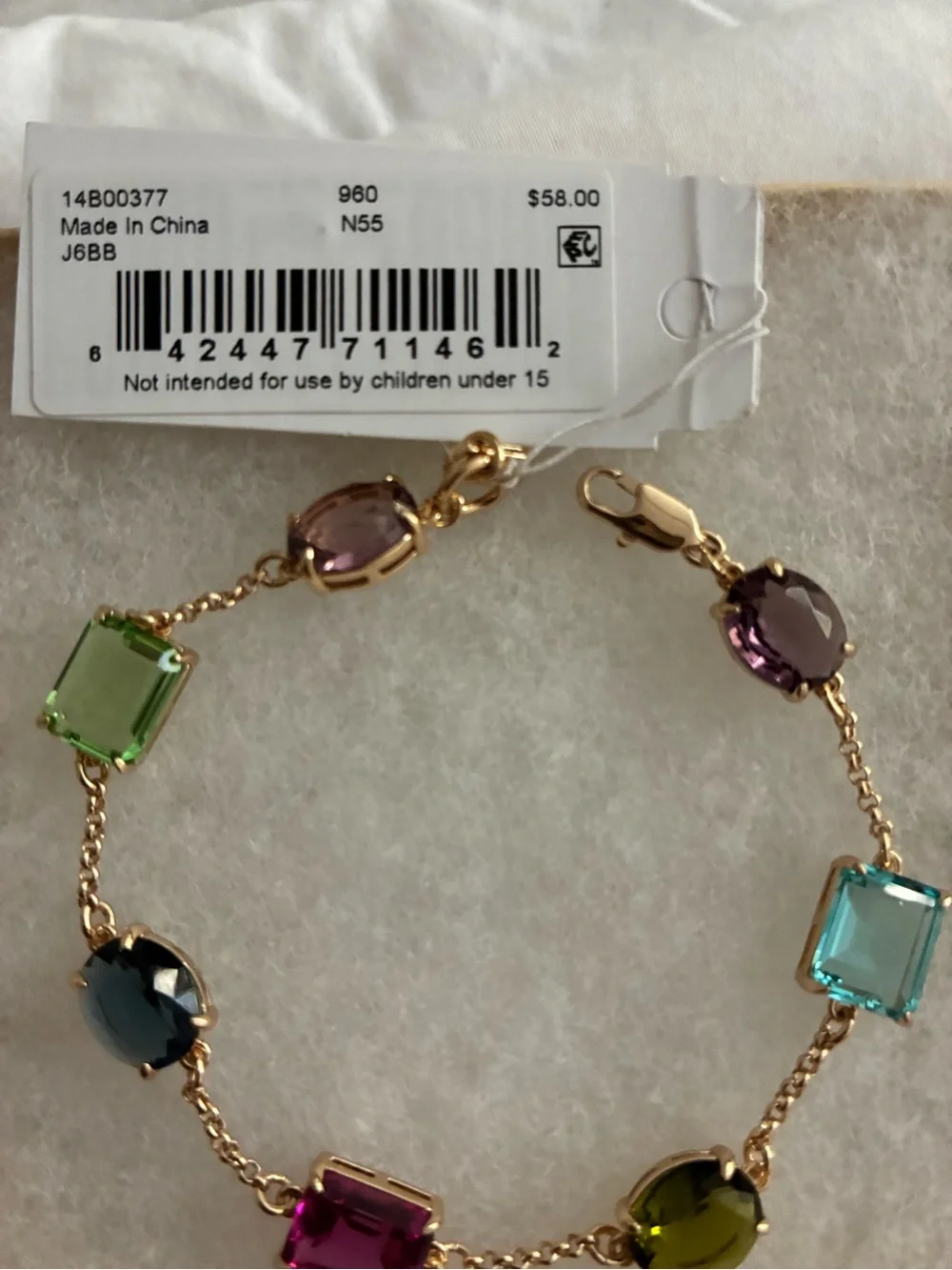 Ralph Lauren Gold-Tone Bracelet with Multicolor Gemstones - Picture 4 of 5
